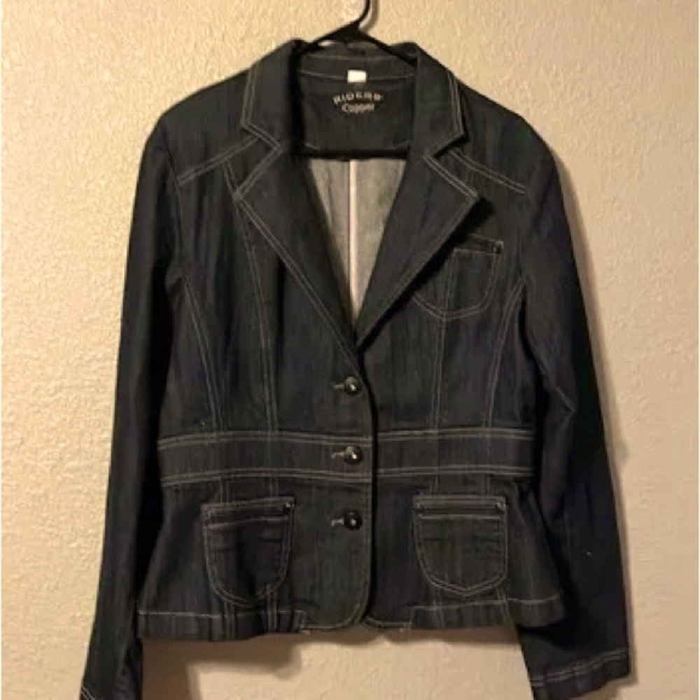RIDERS COPPER DARK BLUE JEANS JACKET MY FAVORITE STYLE! VERY SLIMMING CUT!🥰🙏📦